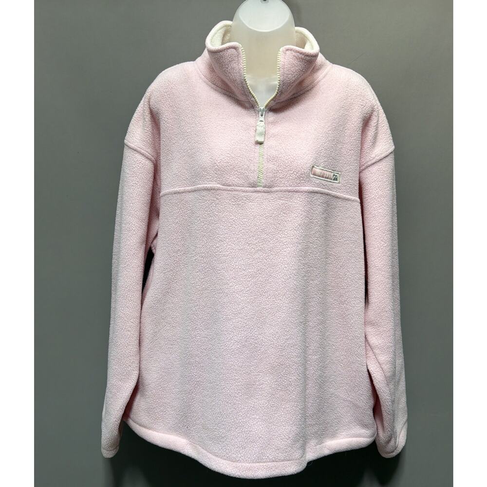 BIG DOGS Polar Dogs 1/4 Zip Soft Sweatshirt Fleece Women's Size L Pink Pullover